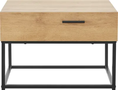 Produktbild von Nachttisch ’Lavangen’ mit einer Schublade Eiche-Optik / Schwarz