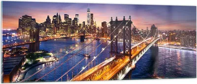Produktbild von Bilder auf glas - Usa amerika new york manhattan - 140x50cm - Glasbilder - Wandbilder - Kunstdruck - zum Aufhängen bereit - Wanddekoration aus Glas - Glas Bilder - Wandbild auf Glas - GAB140x50-2820