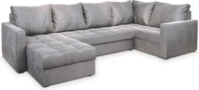 Produktbild von Masseno Ecksofa LORIVO R-S mit Schlaffunktion U-Form, Sofa mit Bettkasten, Wohnzimmersofa, Couch, Soffa, Bettsofa, Couchgarnitur- Hellgrau, PAROS 05