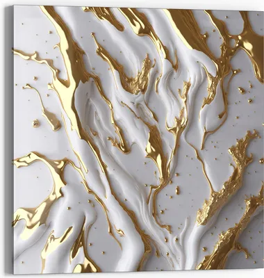 Produktbild von DEQORI Glasbild Echtglas 30x30 cm 'Goldene Fließkraft' Wandbild Bild modern Deko