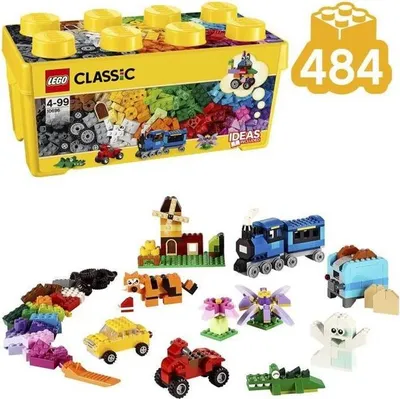 Image de LEGO Classic 10696 La boîte de briques créatives, 35 couleurs différentes, Jeu de construction ouvert, Rangement facile des jouets