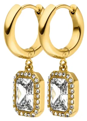 Produktbild von PAUL VALENTINE - Damen Ohrringe Edelstahl - Vergoldet/Golden - Zirkonia Creole -