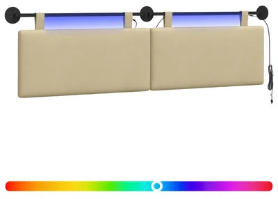 Produktbild von Hängendes Kopfteil Mit LED Licht Hellgrün-Grau Cordstoff
