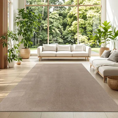 Produktbild von TT Home Wohnzimmer Teppich Kurzflor Anti-Rutsch Rückseite Unifarben Modern Waschbar Größe 160x220 cm