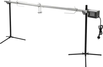 Image de vidaXL Broche à griller automatique avec moteur acier inoxydable 207×45×81 cm
