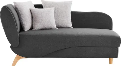 Produktbild von Anthrazitfarbener Stoff für die rechte Seite der klappbaren Chaiselongue mit Stauraum für das Bettzeug PENELOPE
