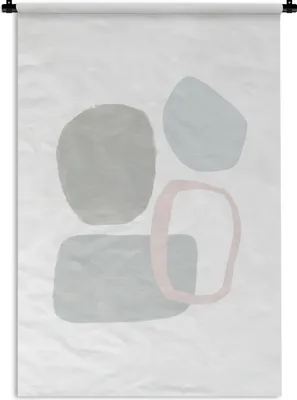 Produktbild von MuchoWow® Wandteppich Wandbehang Linienkunst - Abstrakt - Pastell 120x180 cm Tapisserie Dekoration Wandtuch - Schlafzimmer - Dekorationen für das Haus