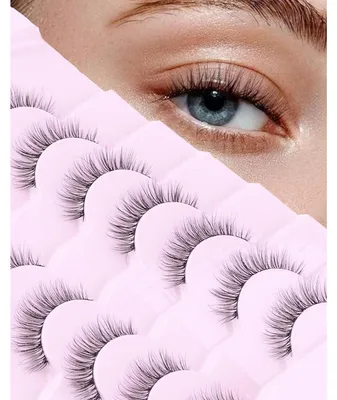 Obrázok produktu pre Umelé riasy "Wispy Look" – jemný objem, balenie obsahuje 7 párov, dĺžka 5-12 mm