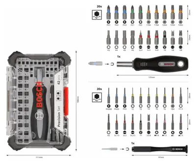 Image de Coffret d'embouts de vissage de précision - 42 pièces - BOSCH - 2607002835