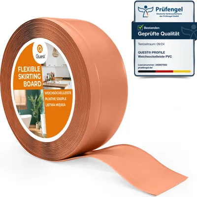 Obrázek produktu pro QUEST Měkká podlahová lišta PVC 70x20mm, 20m, soklová lišta - PVC lemovka,, cihla