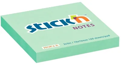 Produktbild von Haftnotizblock 76 x 76 mm, pastellgrün, STICKN, 100 Blatt
