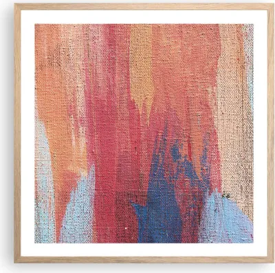 Produktbild von Gerahmtes Poster - Rahmen in heller Eiche - Die Farben Farben Abstraktion - 60x60 cm - Wand Bild - Wanddeko - Wandbilder - Kunstposter - Wandposter - Bilderrahmen - Bilder - P2NAC60x60-5069