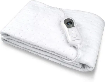 Zdjęcie produktu dla Elektryczna poduszka grzewcza - koc grzewczy - mata grzewcza pod materac - relaksacja mięśni - automatyczne wyłączanie - 150 x 80 cm - biały