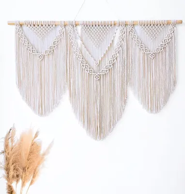Produktbild von Wanddekoobjekt Makramee-Wandbehang–Boho-Wandteppich,Wanddekoration–109x81cm
