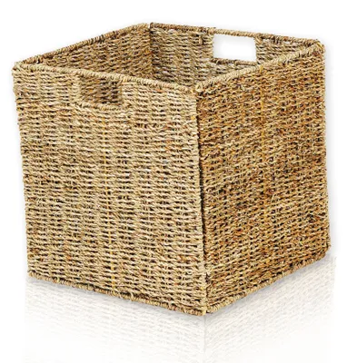 Image de Panier de rangement en fibres de seigle, naturel, pour système de rangement Kallax, capacité de 35 litres