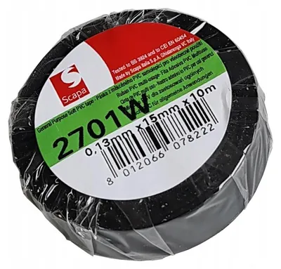 Produktbild von Scapa 2701W Isolierband 15mm 10m Schwarz Selbstverlöschend