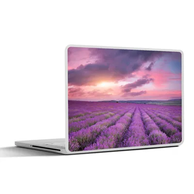 Produktbild von MuchoWow® Laptop Aufkleber Sticker Cover Lavendel - Lila - Wolken - Blumen 36.5x27.5 cm - Laptop-Sticker