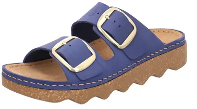 Produktbild von Rohde Damen Pantolette Leder Zweischnaller mit Plateausohle Alassio 6229, Größe:39 EU, Farbe:Blau