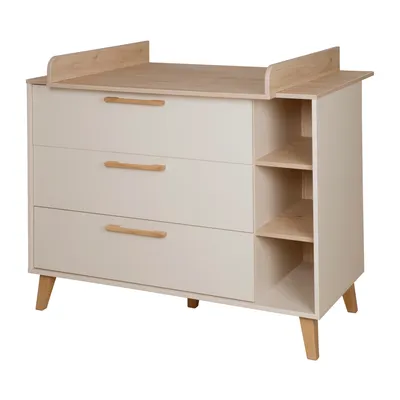 Produktbild von roba Wickelkommode Jil mit Schubladen - Soft-Close Technik - Abnehmbarer Wickelaufsatz - Umbaubar zum Sideboard - Cashmere / Chestnut
