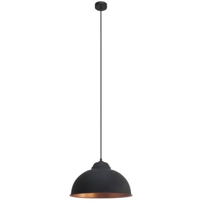 Obrázok produktu pre Závesné svietidlo, okrúhle, E 27, 60 W, čierna/medená