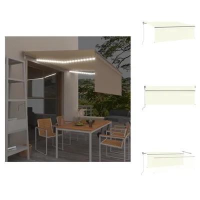 Obrázek produktu pro vidaXL Automatická markýza s roletou a LED senzorem větru 4x3 m krémová - Markýzy