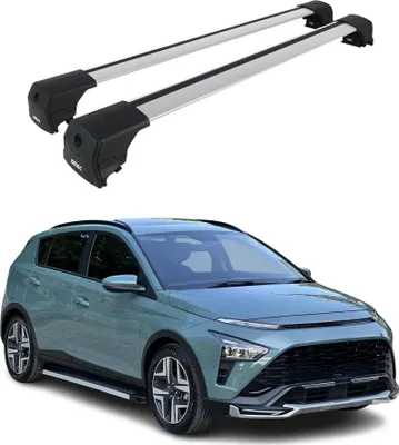 Image de Barres De Toit Transversales pour Hyundai Bayon 2021-2025 Aluminium Gris ABE