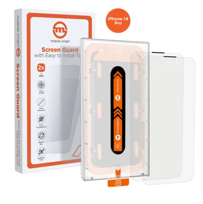 Productafbeelding van Mobile Origin beschermfolie voor het scherm van de iPhone 14 Pro, 2 stuks met applicator