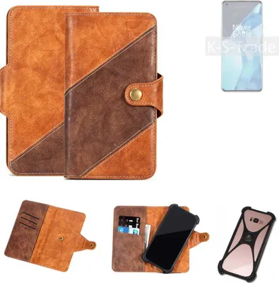 Produktbild von K-S-Trade Handyhülle Schutzhülle Bookstyle Case Wallet-Case kompatibel mit OnePlus 9 Pro Cover Klapphülle Kantenschutz Smartphone dunkelbraun braun