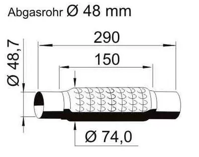 Produktbild von VEGAZ UFR-629 Ø50mm Flexrohr Auspuff Abgasrohr 150mm für CITROËN C2 Schrägheck (JM) C4 I (LC)