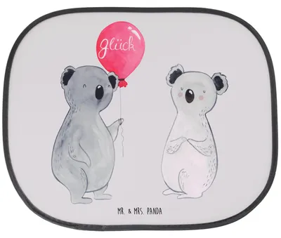 Produktbild von Mr. & Mrs. Panda Sonnenblende Auto Koala Luftballon - Grau Pastell - Geschenk, Geburtstag, Sonnenschutz, für, autofenster, Autoscheiben, saugnapf, Party