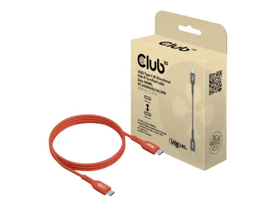 Obrázok produktu pre CLUB3D USB2 Type-C obojsmerný USB-IF certifikovaný kábel 480Mb, PD 240W(48V/5A) EPR St./St. 1m
