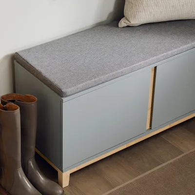 Produktbild von SoBuy FSR117-HG Schuhbank mit Sitzfläche Garderobenbank Sitzbank mit Stauraum Dielenbank Schuhtruhe Sitzkommode Schuhschrank Hellgrau