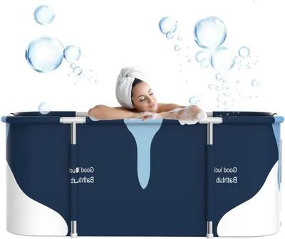 Productafbeelding van Opvouwbaar Bad - Draagbare SPA - Ontspannen Thuis - Extra Groot Forma - 140 cm Lengte - Blauw