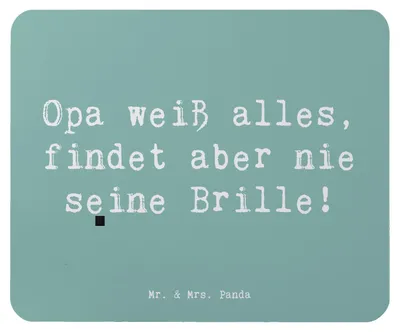 Produktbild von Mr. & Mrs. Panda Mauspad Spruch Opa Wissen - Meeresbrise - Geschenk, pc, Familie, laptop, mausteppich, Geburtstage, Lächeln, Mousepad, Geschenke, Mouse Pad, Witz