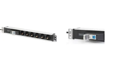 Productafbeelding van DIGITUS DN-95417 DIGITUS 19"-stopcontactstrip, 6-voudig, 1HE, met schakelaar