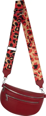 Produktbild von Bauchtasche Umhängetasche Crossbody-Bag Hüfttasche Kunstleder Italy-Design RED