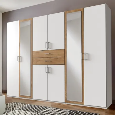 Produktbild von Kleiderschrank 270cm in weiß und Eiche DUNMORE-43