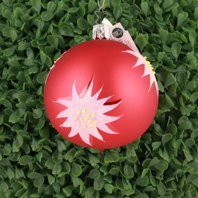 Produktbild von INGE-GLAS Weihnachts-Kugel Edelweiß matt rot