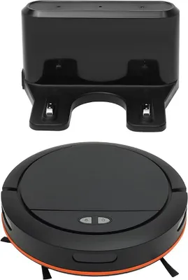 Imagen del producto de Robot aspirador 3 en 1: funciones de barrido, aspirado y fregado. Robot aspirador inalámbrico con control mediante aplicación, con una autonomía de 120 minutos. Ideal para pelos de mascotas, alfombras y suelos duros (negro)
