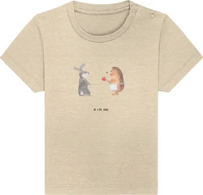Produktbild von Mr. & Mrs. Panda  T-Shirt Hase Igel 12. - 18. Monat - Natural Raw - Geschenk, Babyshirt, Liebe Spruch, Trennungsschmerz, Organic Baby, und, Lustige Sprüche, Trösten