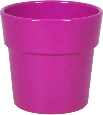 Produktbild von INNA-Glas Keramik Orchideenvase, Ø13,5cm, 12,5cm, pink - Kleiner Übertopf/Blumentopf