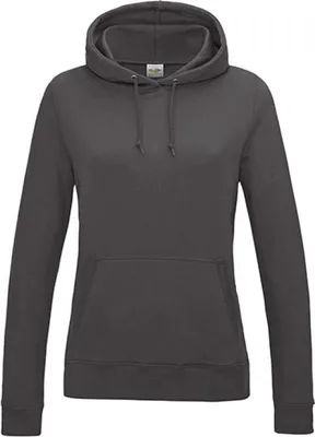 Produktbild von Just Hoods JH001F | Girlie College Hoodie / Kapuzenpullover / WRAP  - Farbe: Charcoal (Heather) - Größe: XXL
