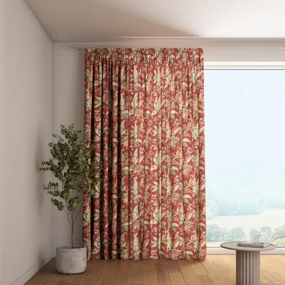 Productafbeelding van Dekoria gordijn met volantband, rood, 130 x 245 cm