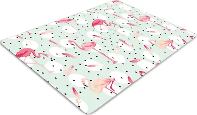 Obrázek produktu pro Ochranná podložka pod židli - Ochranná podložka pod židli - Podlahová podložka - 140x100 cm - Plameňáci a tečky