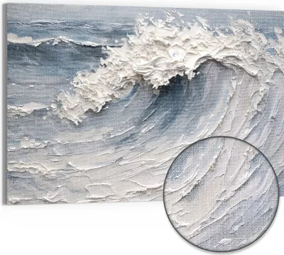 Produktbild von DEQORI Hybrid Leinwand Bild 90x60 cm 'Sturm der Stille' Wandbild Glas flach modern