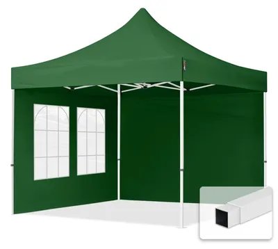 Image de TOOLPORT 3x3 m Tonnelle pliante Acier, PES 700, côtés avec fenÃƒÂªtres, vert foncé