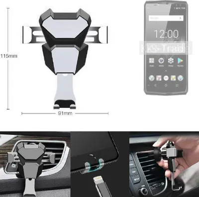 Produktbild von K-S-Trade Lüftungshalterung kompatibel mit Oukitel K10 kompakte Handy-Halterung Lüftungsschlitz Lüftungsgitter Autohalterung KFZ Auto-Halterung