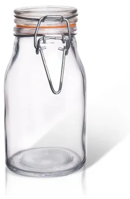 Obrázok produktu pre Sklenená nádoba – uzatvárateľná sklenená nádoba s klipom – 200 ml – na potraviny