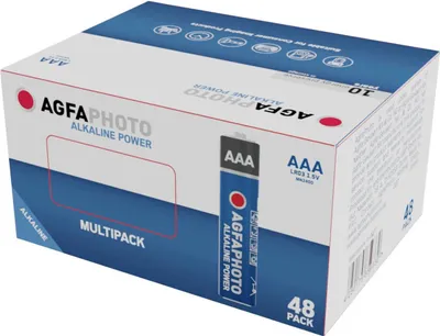 Produktbild von AgfaPhoto 110-859330, Einwegbatterie, AAA, Alkali, 1,5 V, 48 Stück(e), Schwarz, Blau, Rot, Weiß
