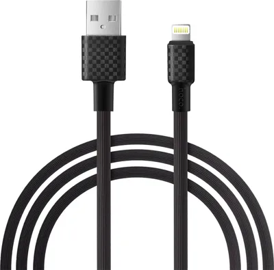 Produktbild von Hoco X29 USB Kabel 1m Lightning Ladekabel Datenkabel Carbon Faser Textur Fast Charge Handykabel in schwarz